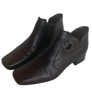 Rieker Boots Jodhpur Strap Short Ankle Bootie Tread Stacked Heel 1” Black Size 7